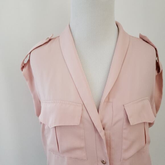 L'Academie The Safari Crop Top Blouse Blush Small - Picture 5 of 16